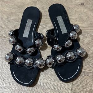 Zara Black Sandals with Metallic Spheres